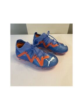 PUMA Future Match Kids Soccer Cleats Blue Orange Size 12